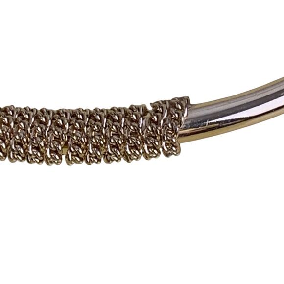 Gold Tone Beaded Ring Wrap Choker Necklace - 17” y2K Revival  boho - Picture 3 of 4